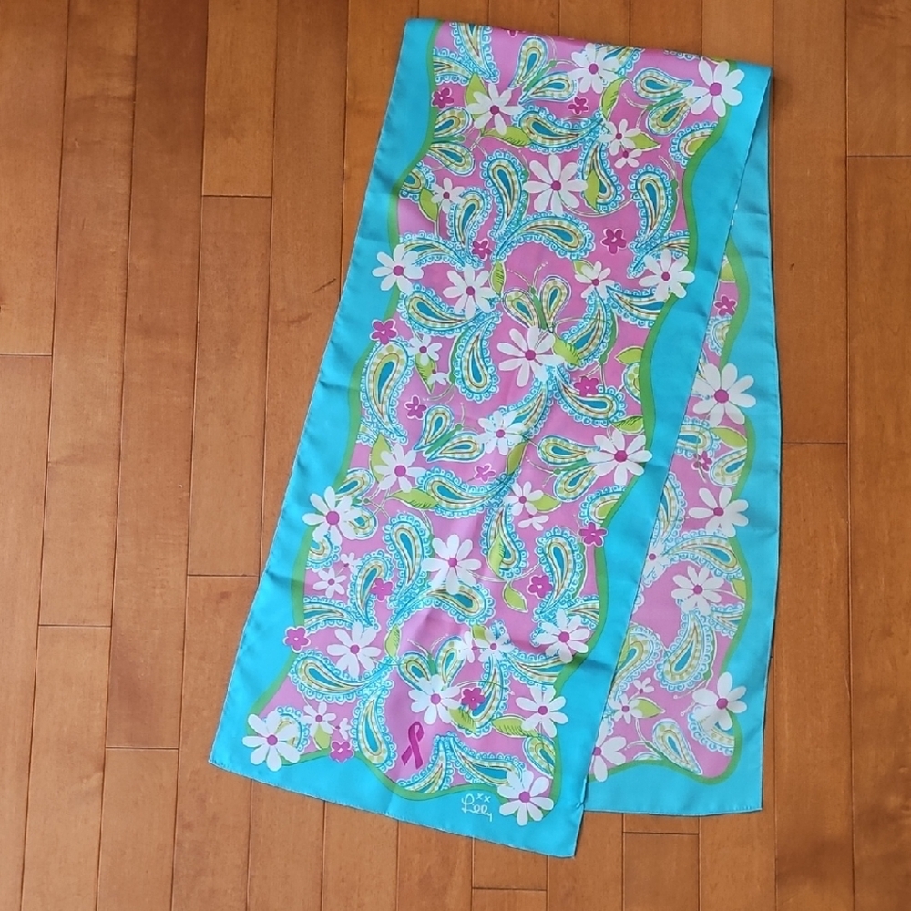Lilly Pulitzer/Ford BCA Pink & Blue Paisley Scarf from 2004